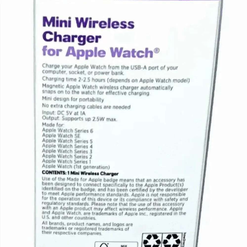 Infinitive Mini Wireless Charger for Apple Watch – Fast Magnetic Charging Dock